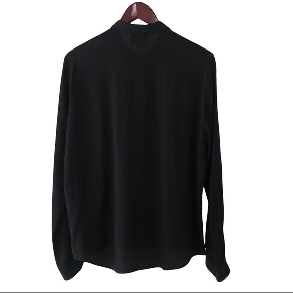 Sezane Silk Lace Black Long Sleeve Blouse Size 40 - Picture 3 of 13